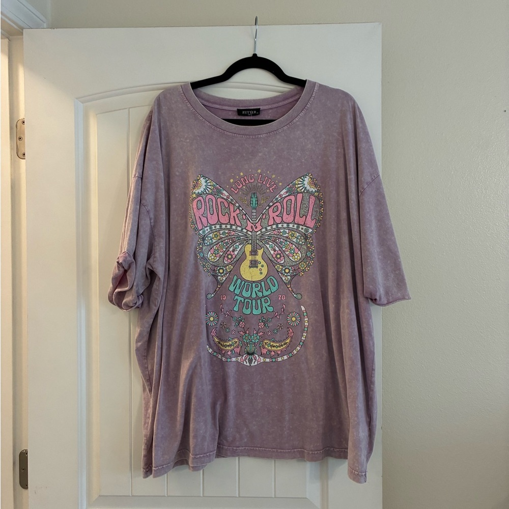 Purple Rock & Roll Graphic Tee